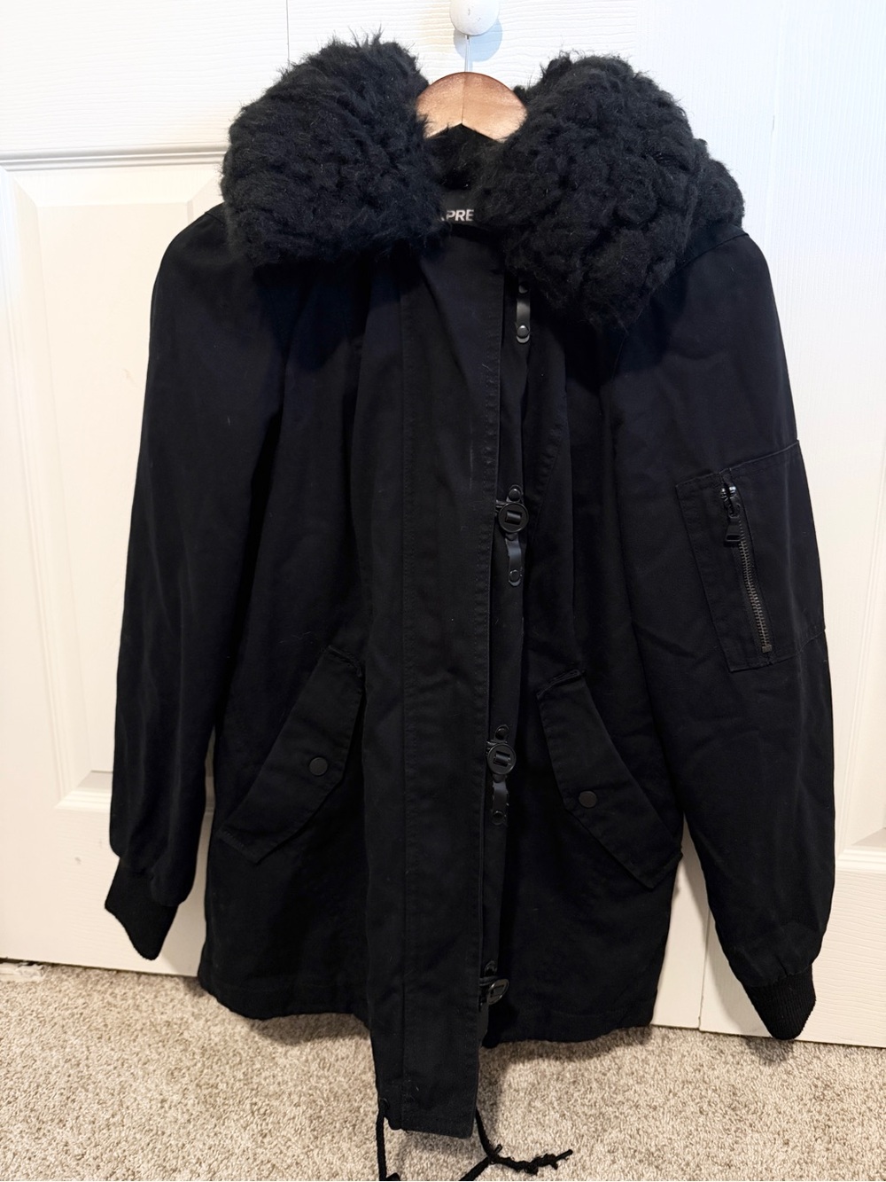 Express Parka Jacket with Faux Fur Collar